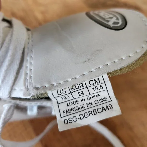 DBX White Girls Ice Skates Size 12J - Picture 3 of 16